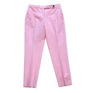 Pure Collection Wool Blend Pink Trousers, Lined, Pleated Front, Size 4